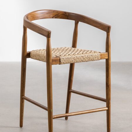 Confezione da 2 sgabelli da giardino alti in legno di teak (66 cm) Visby