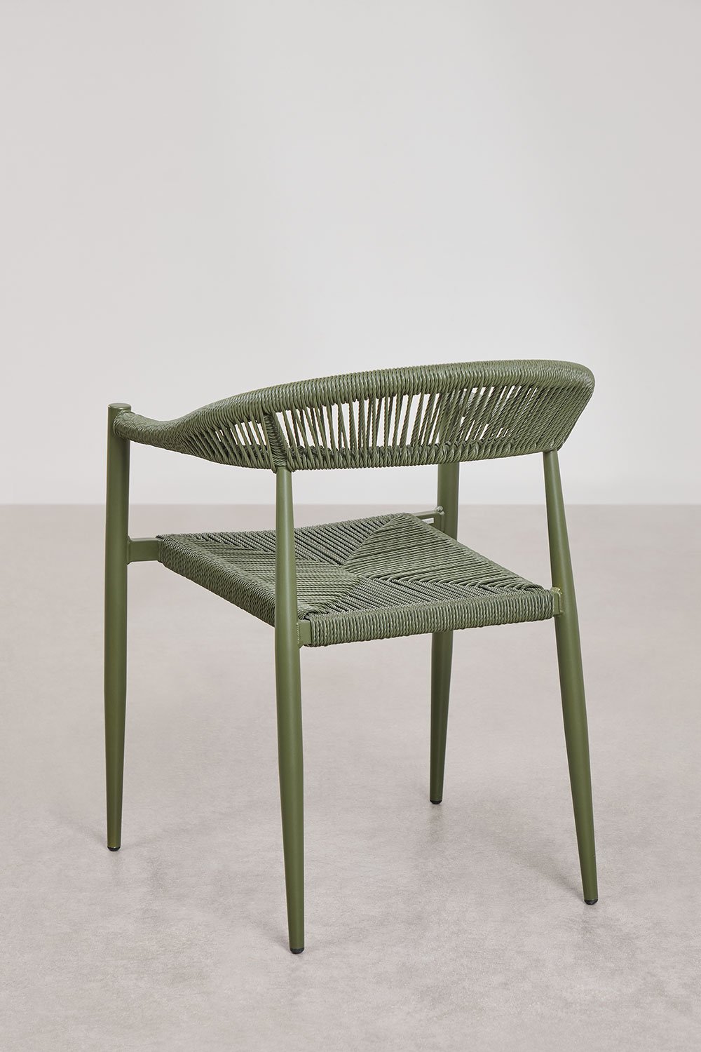 Confezione da 4 sedie da giardino impilabili con braccioli in alluminio e rattan sintetico Amatria