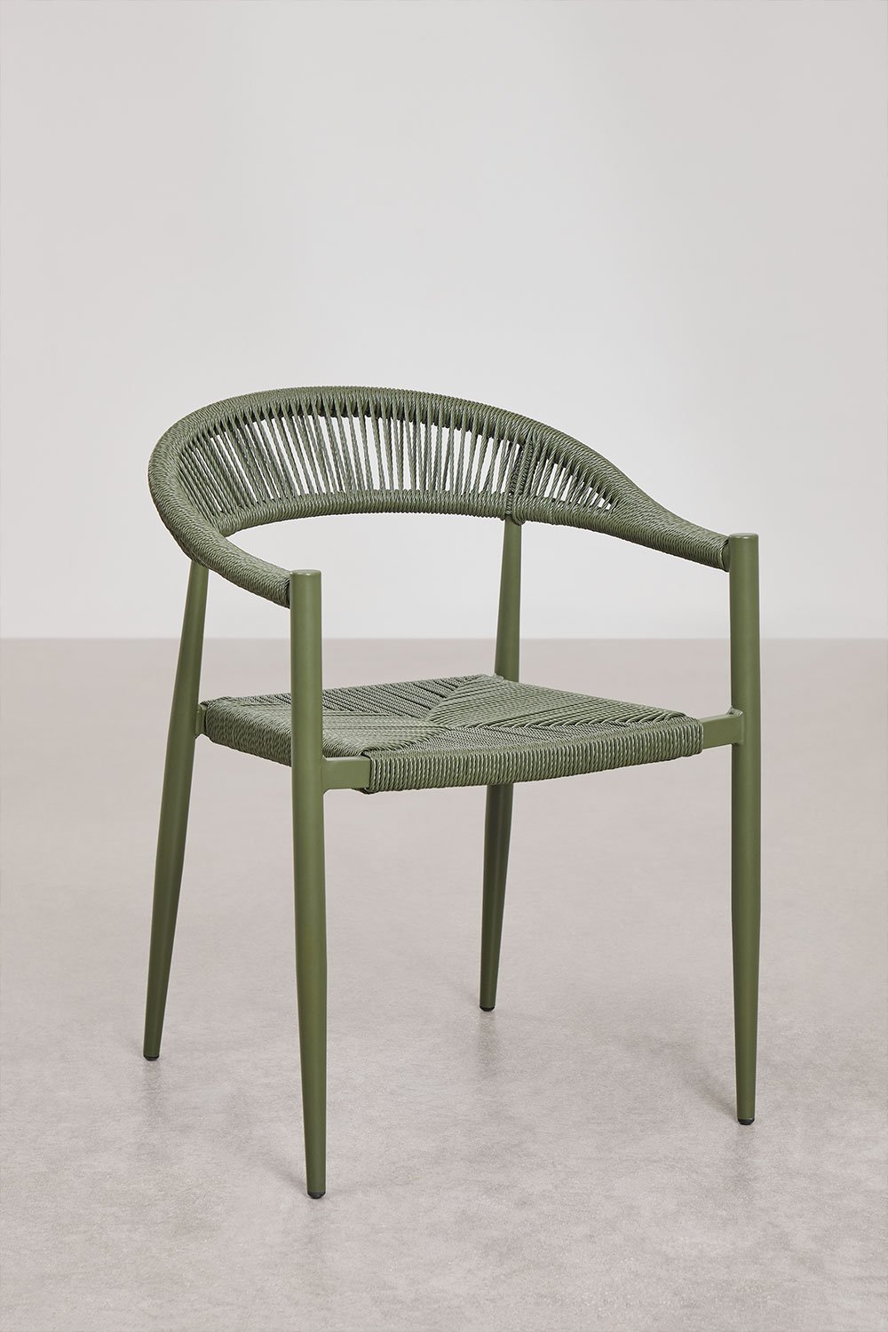Confezione da 4 sedie da giardino impilabili con braccioli in alluminio e rattan sintetico Amatria