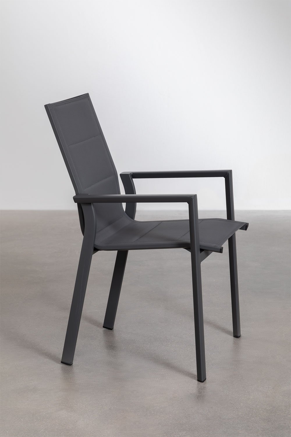 Confezione da 4 sedie da giardino impilabili con braccioli in alluminio Karena