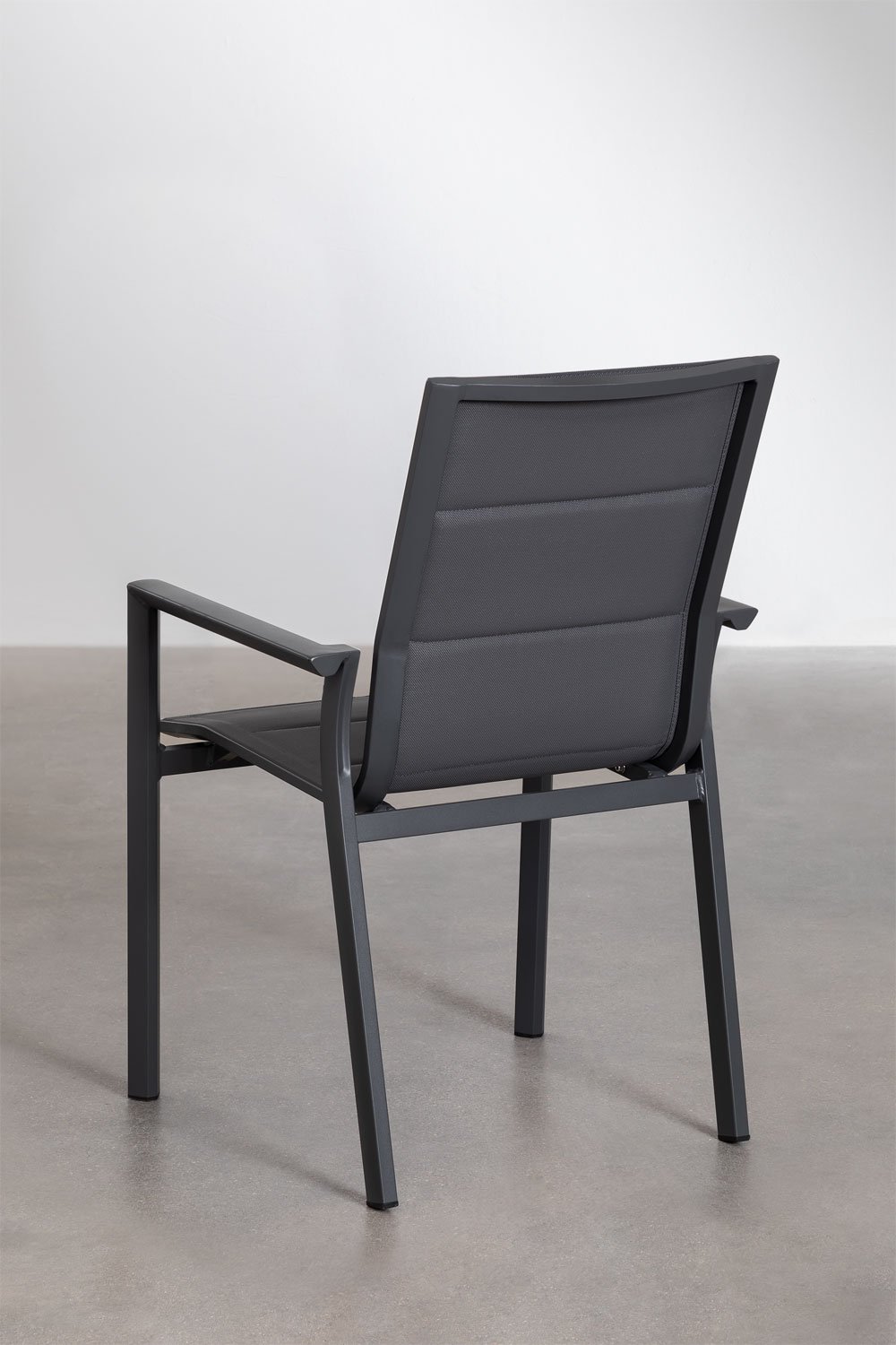 Confezione da 4 sedie da giardino impilabili con braccioli in alluminio Karena