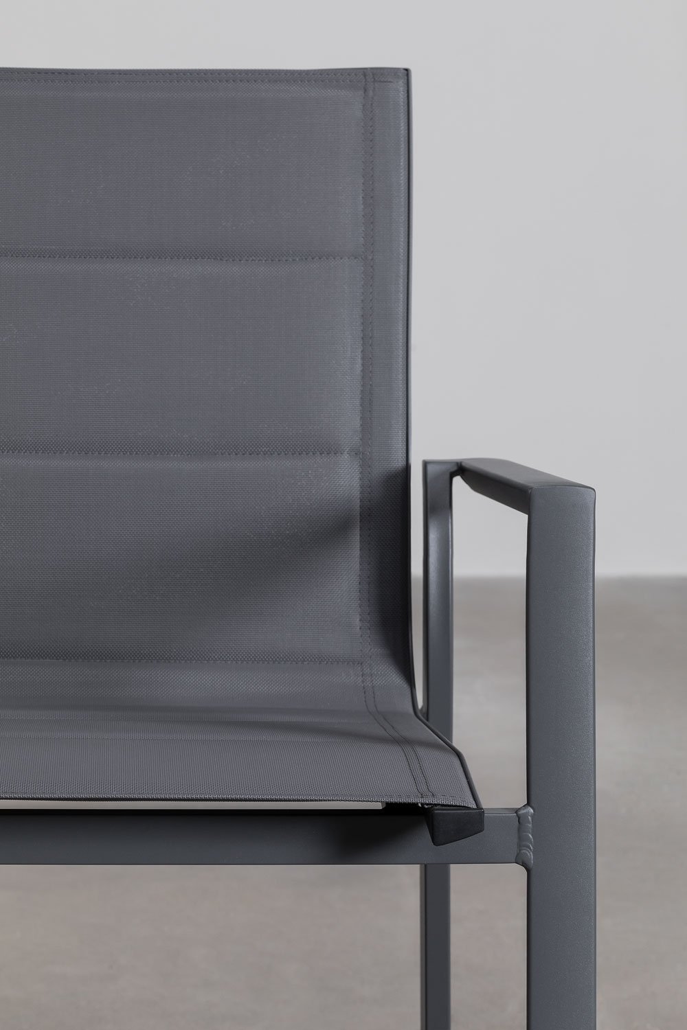 Confezione da 4 sedie da giardino impilabili con braccioli in alluminio Karena