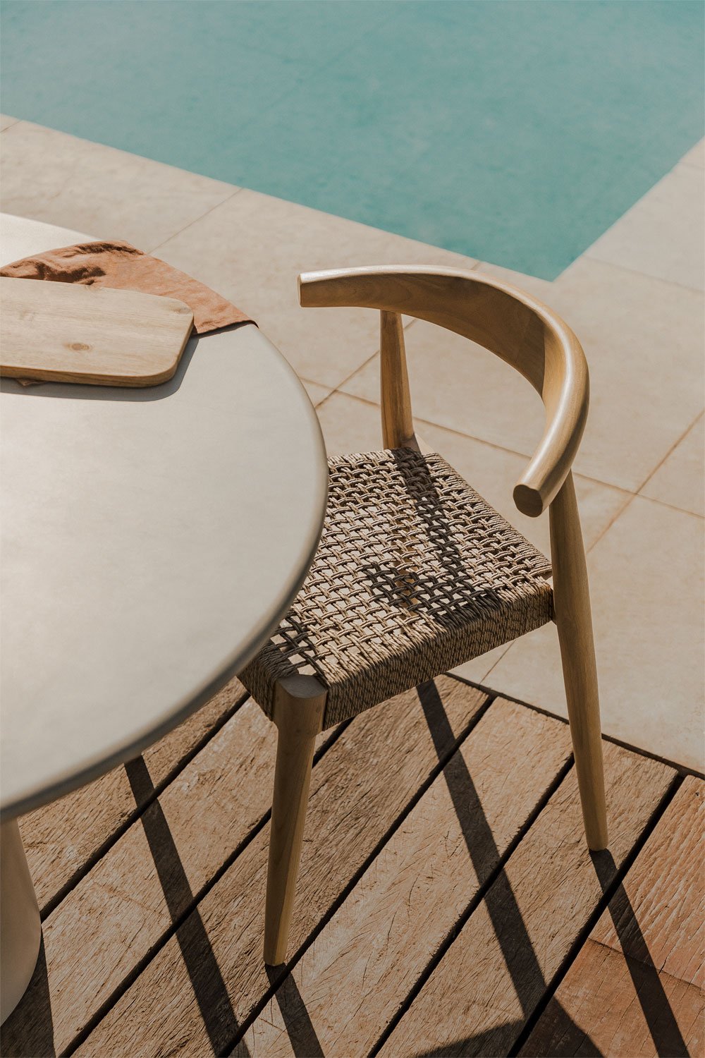 Confezione da 4 sedie da giardino in legno di teak Celle