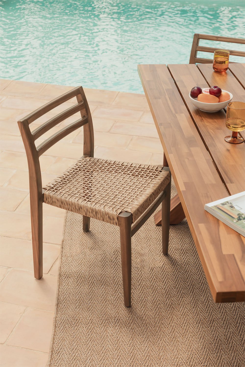 Confezione da 4 sedie da giardino in legno di teak Lulea