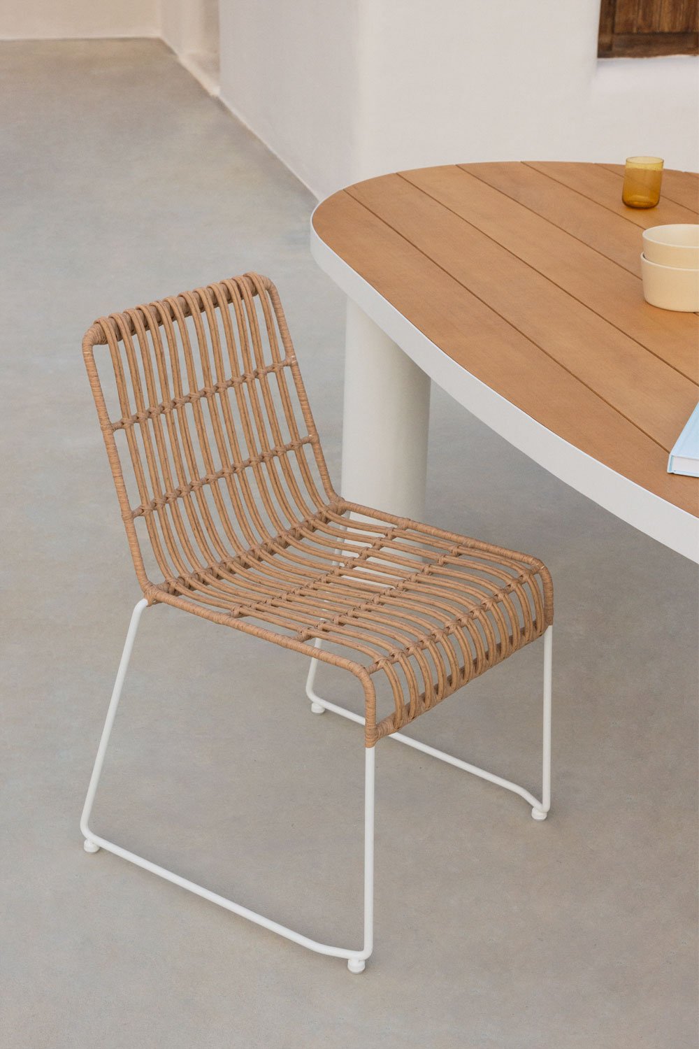 Confezione da 4 sedie da giardino in rattan sintetico Aroa