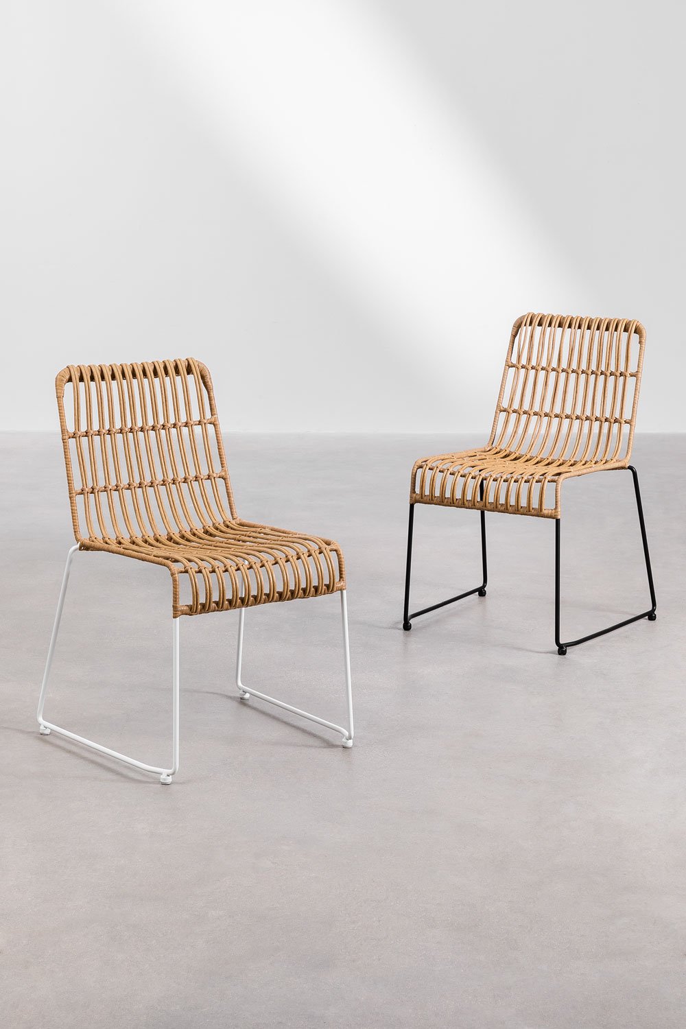 Confezione da 4 sedie da giardino in rattan sintetico Aroa
