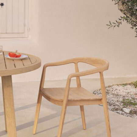 Confezione da 4 sedie da giardino in legno di teak Rokan