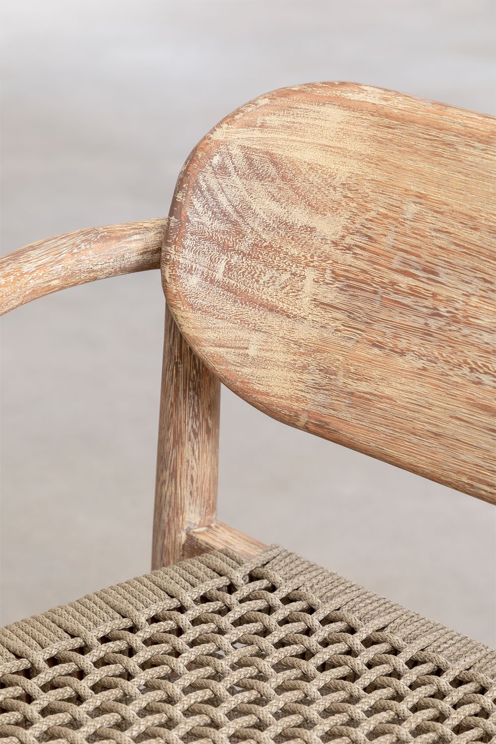 Confezione da 4 sedie da pranzo con braccioli in legno Naele