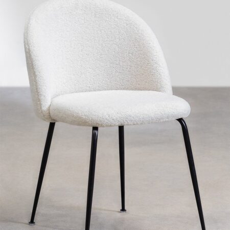 Confezione da 4 sedie da pranzo in ciniglia Kana Design