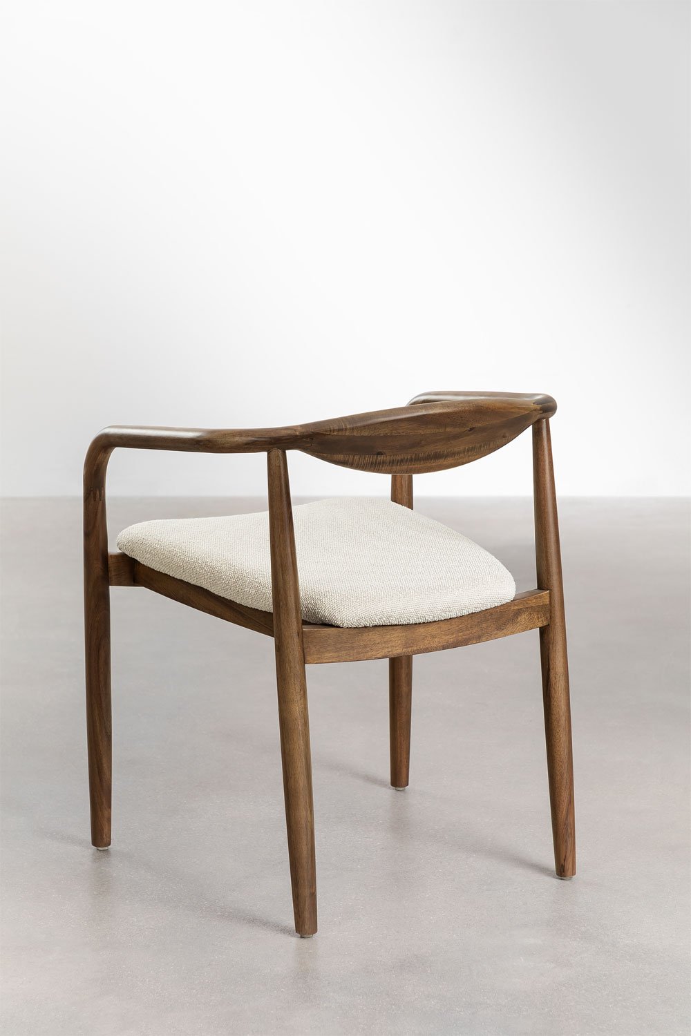 Confezione da 4 sedie da pranzo in legno di acacia e tessuto Mallory Bouclé