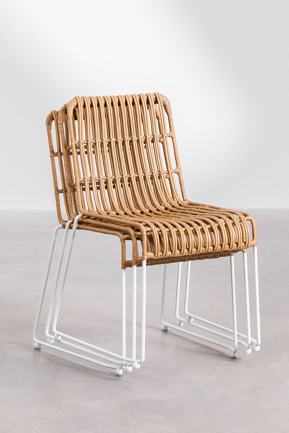 Pack da 4 sedie da pranzo in rattan sintetico Aroa