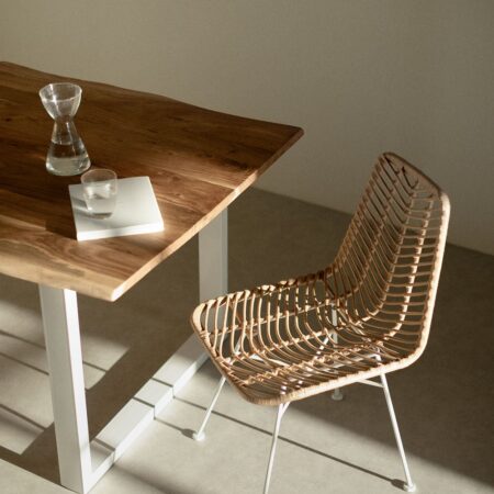 Set di 4 Sedie da Pranzo in Rattan Sintetico Gouda Naturale