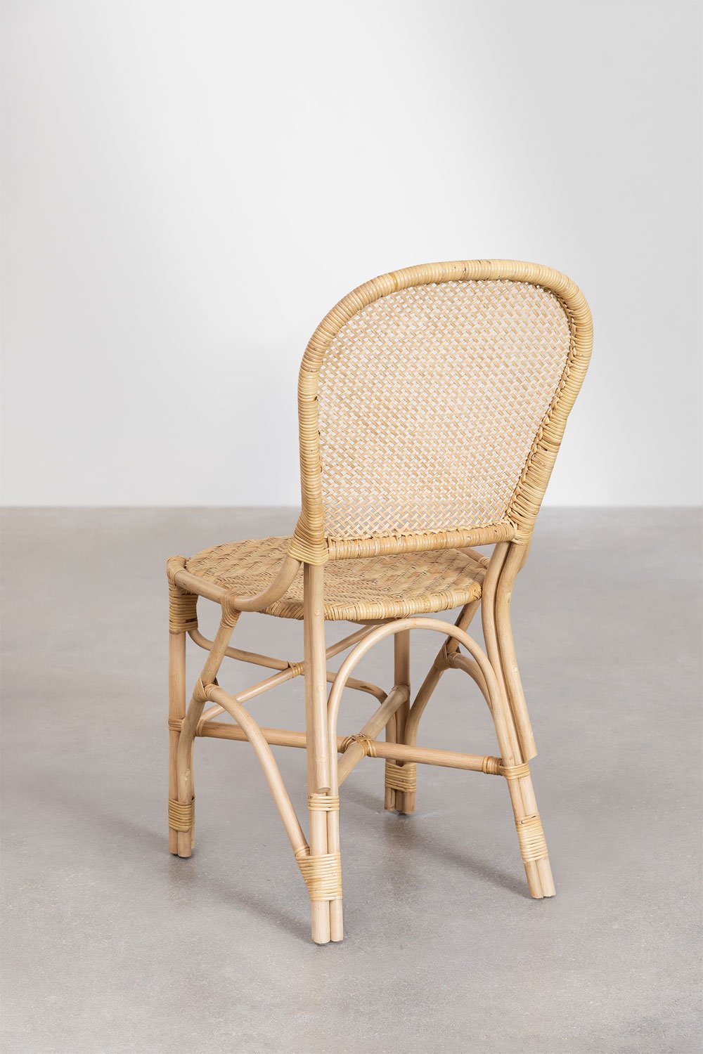 Set di 4 Sedie da Pranzo in Rattan Zariel