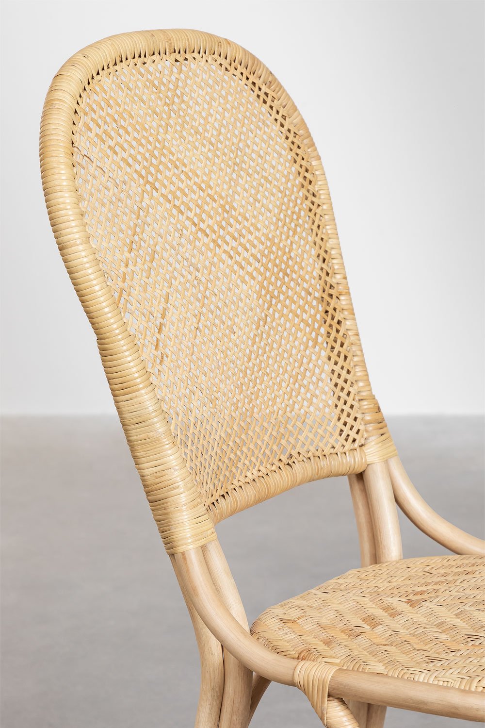 Set di 4 Sedie da Pranzo in Rattan Zariel