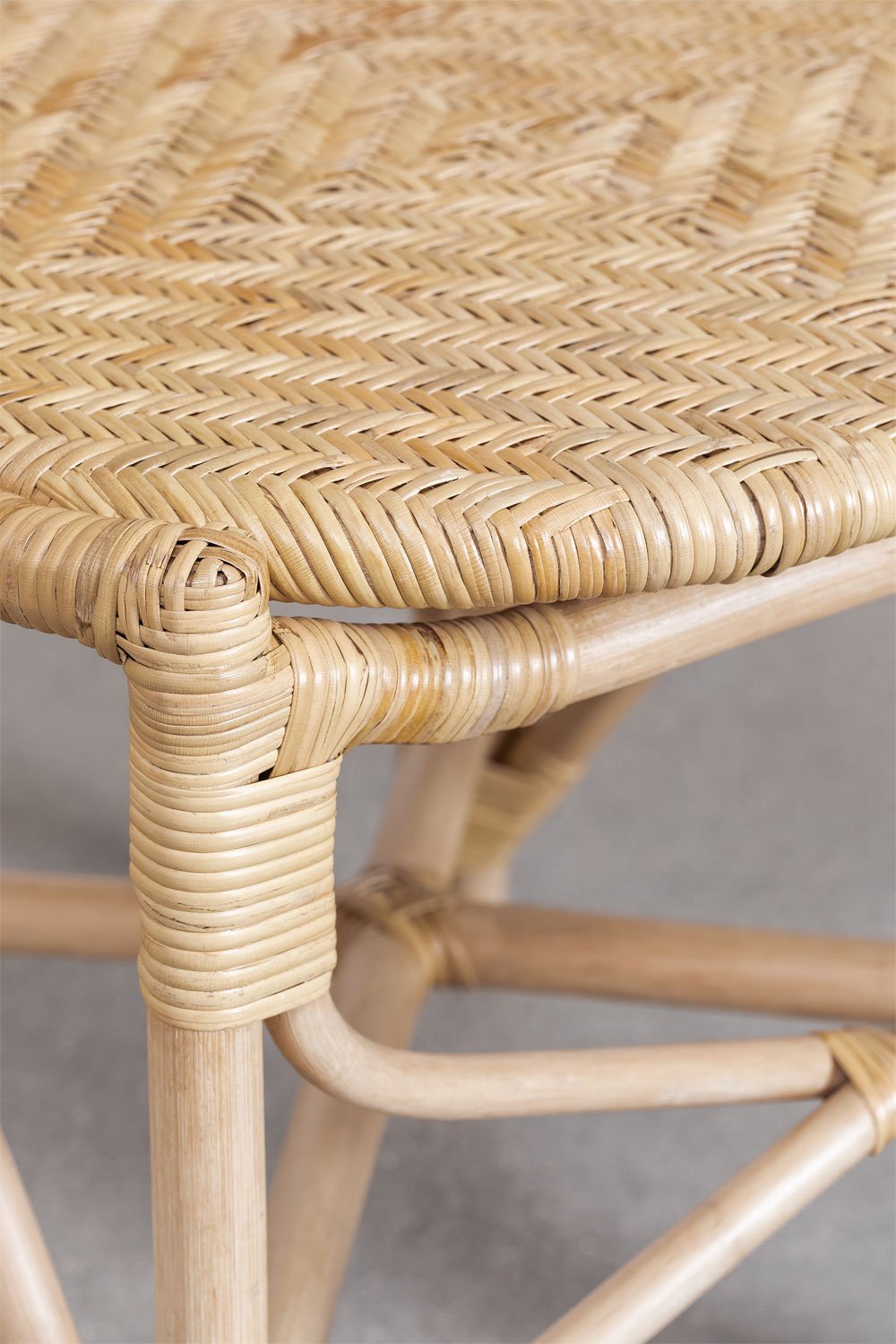 Set di 4 Sedie da Pranzo in Rattan Zariel