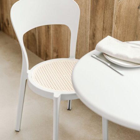 Confezione da 4 sedie da pranzo impilabili Odilia