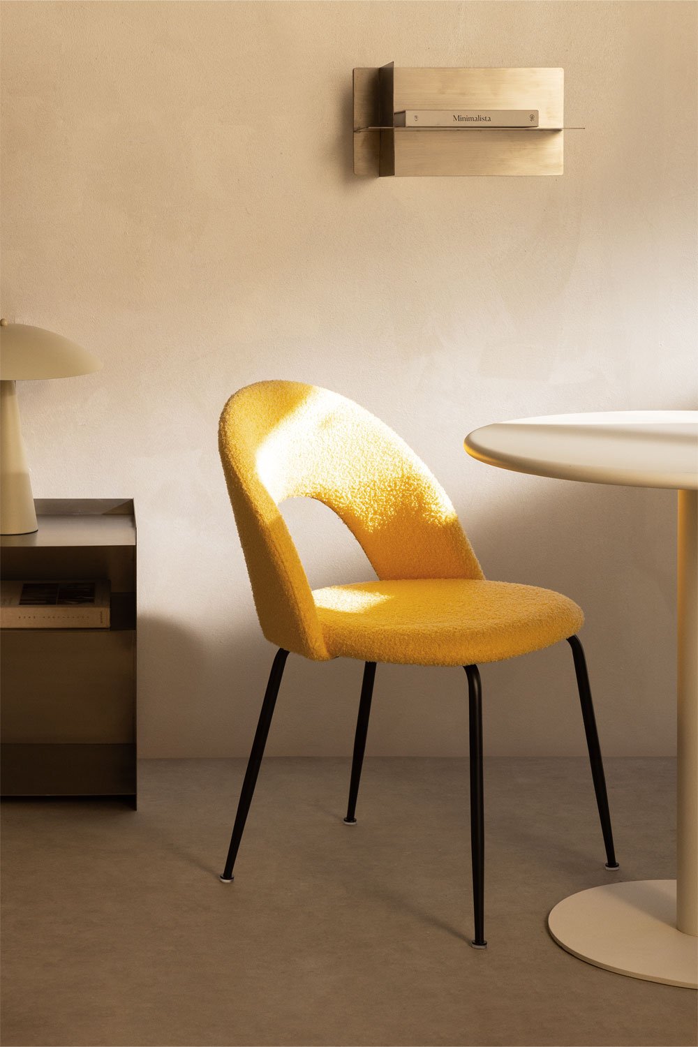 Confezione da 4 sedie da pranzo rivestite in ciniglia Glorys
