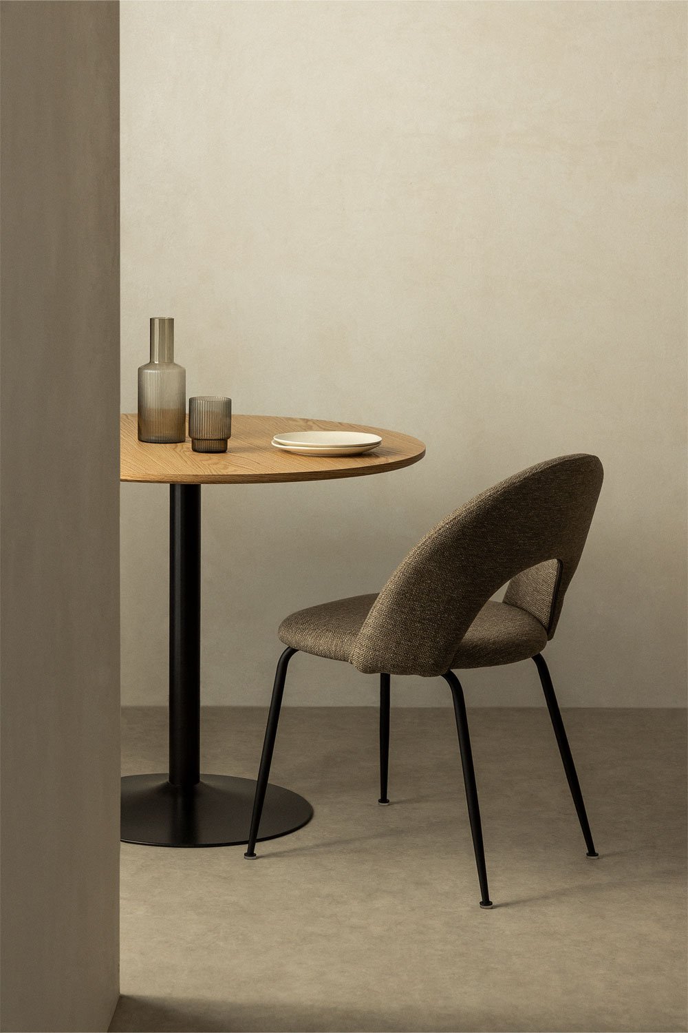 Confezione da 4 sedie da pranzo rivestite in tessuto Glorys