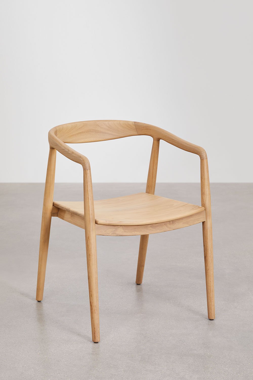 Confezione da 4 sedie da pranzo Rokan in teak con braccioli