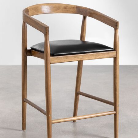 Confezione da 4 sgabelli alti in pelle (70 cm) Visby