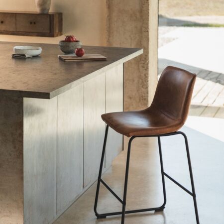 Confezione da 4 sgabelli alti rivestiti in similpelle Ody Style