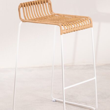 Pack 4 sgabelli da giardino alti in rattan sintetico Aroa