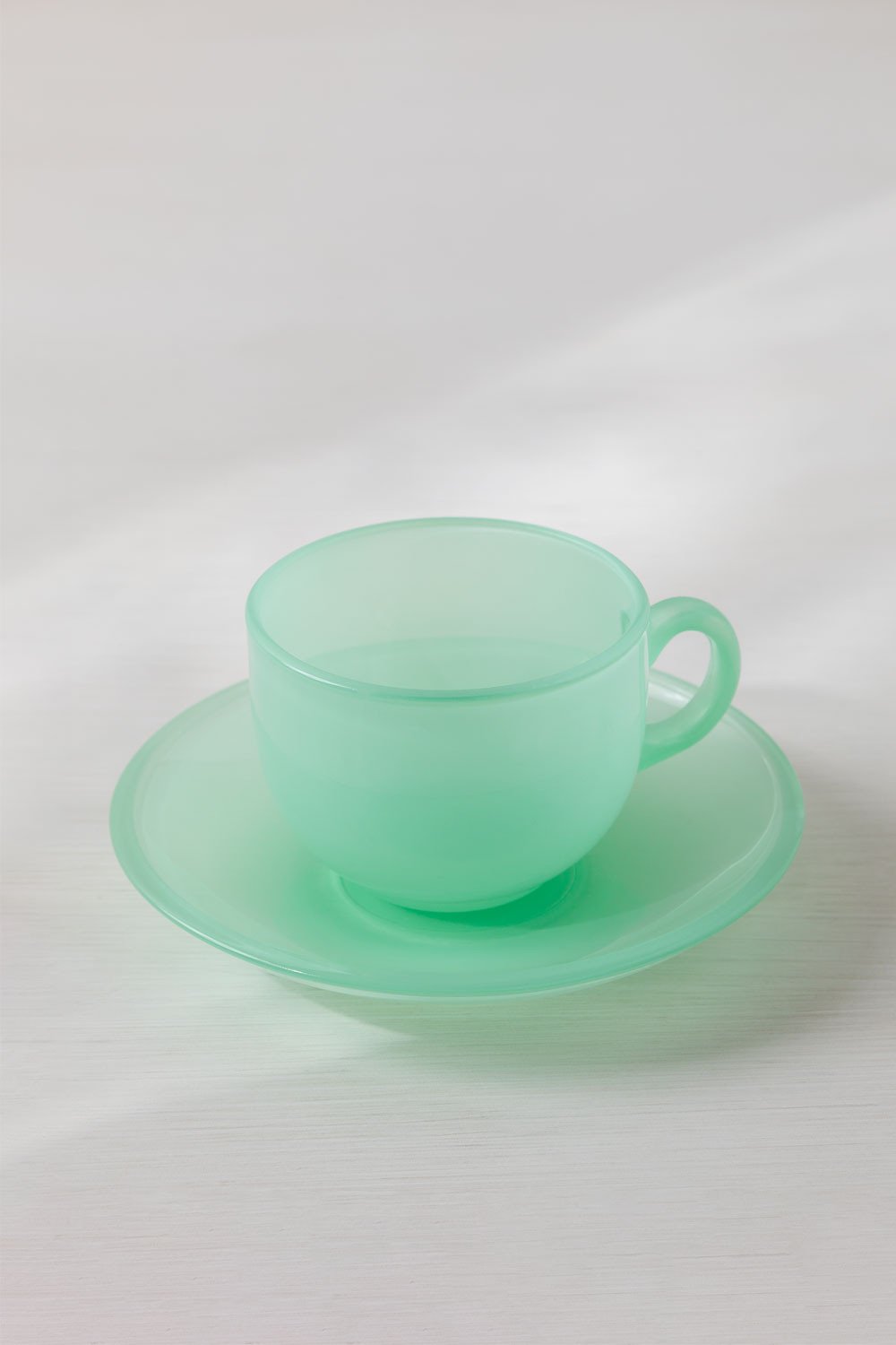 Confezione da 4 Tazzine Caffè 15 cl con Piattino in Vetro Ainara