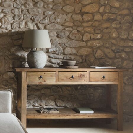 Consola 170x45 cm en madera reciclada Kirena
