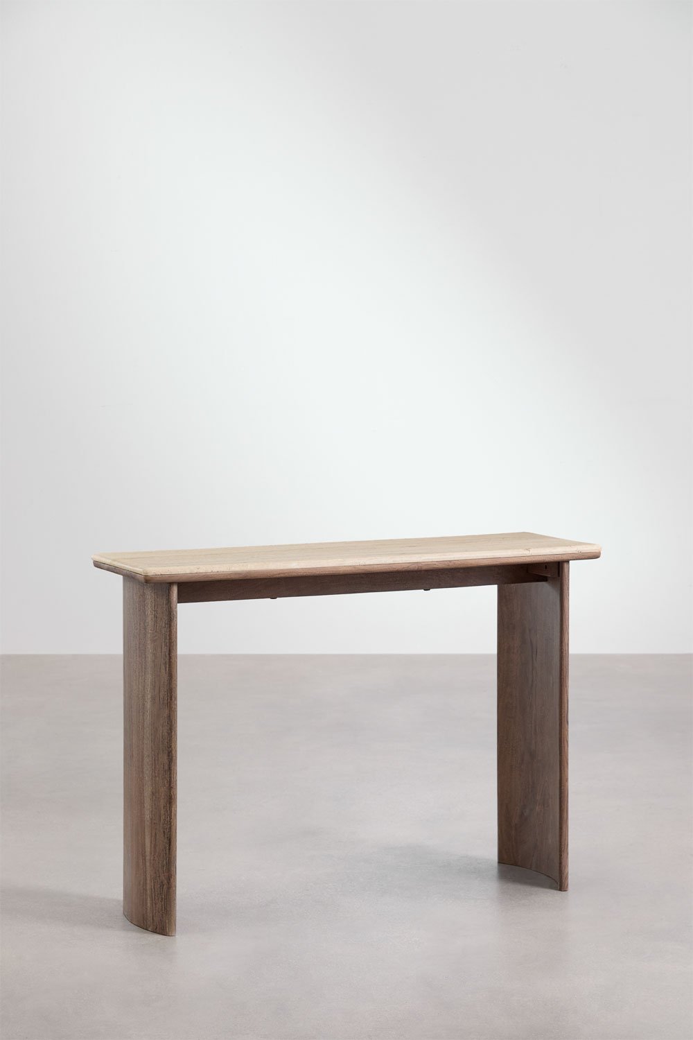 Consolle 105x35 cm in travertino e legno di acacia Casilda