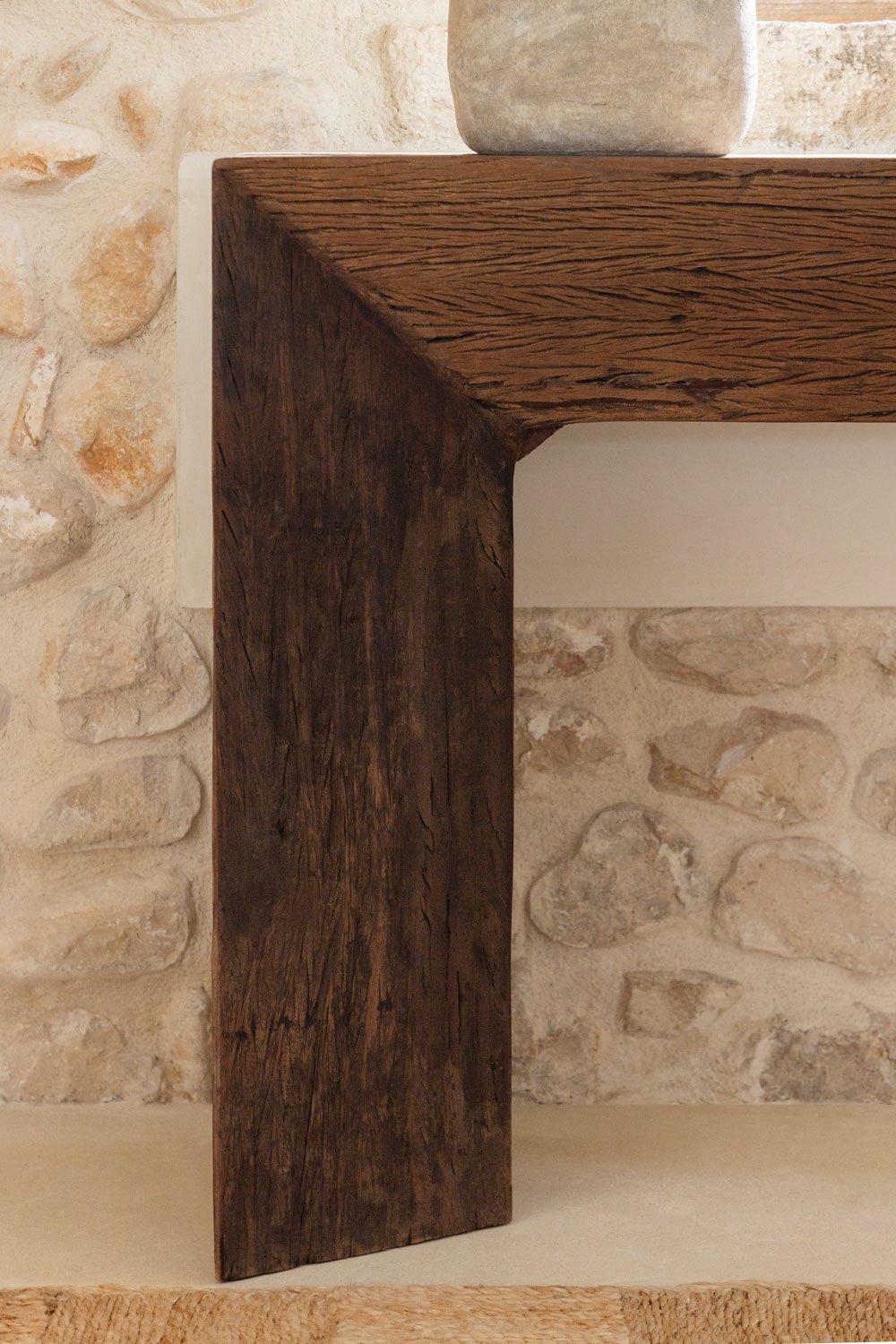 Consolle 150x35 cm in legno riciclato Juvira
