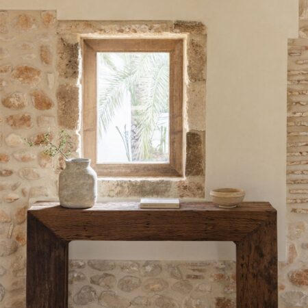 Consolle 150x35 cm in legno riciclato Juvira
