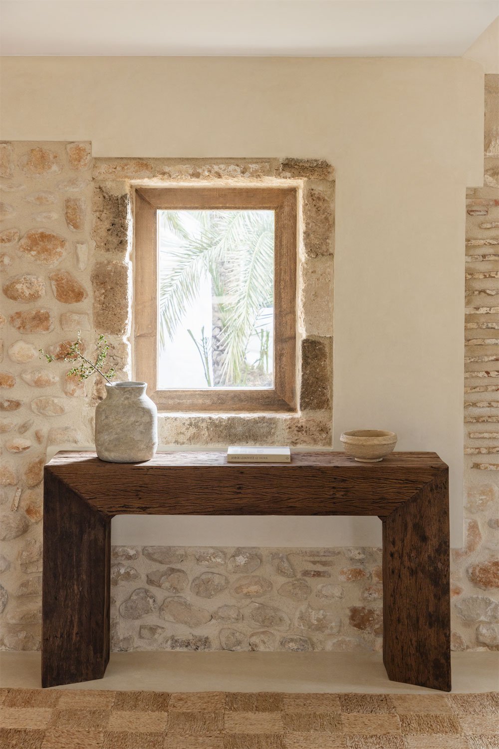 Consolle 150x35 cm in legno riciclato Juvira