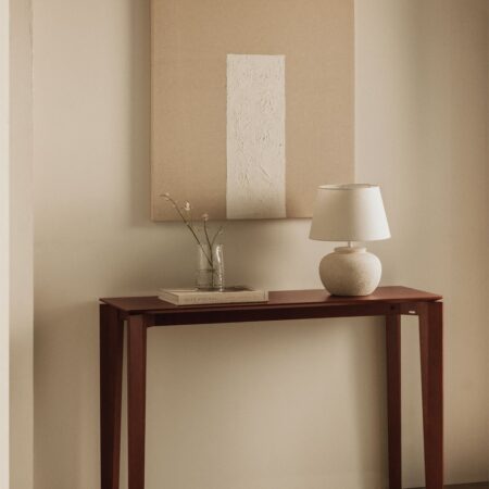 Consolle rettangolare 120x40 cm in MDF con impiallacciatura in noce Tanzania