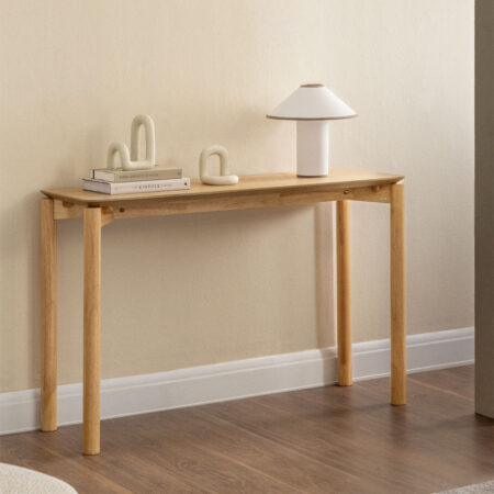 Consolle rettangolare 120x40 cm in MDF con impiallacciatura in rovere Munden
