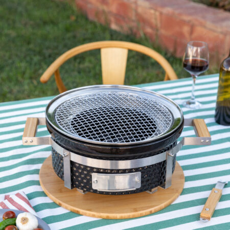 CREATE - BBQ KAMADO HIBACHI - Barbecue rotondo con griglia e piastra