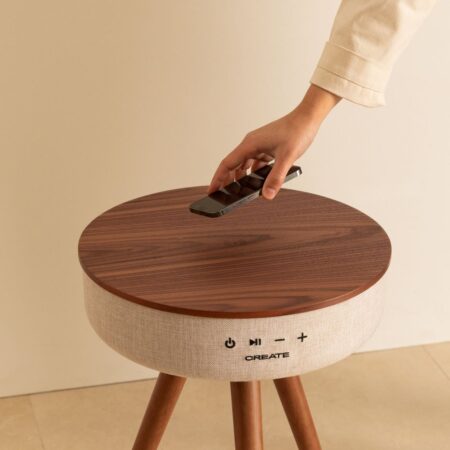 CREATE - SPEAKER TABLE 360 - Tavolo speaker con suono omnidirezionale a 360°, bluetooth e caricatore wireless