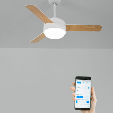 CREATE - WIND BALL - Ventilatore da soffitto 40W silenzioso Ø112 cm con luce LED da 15W