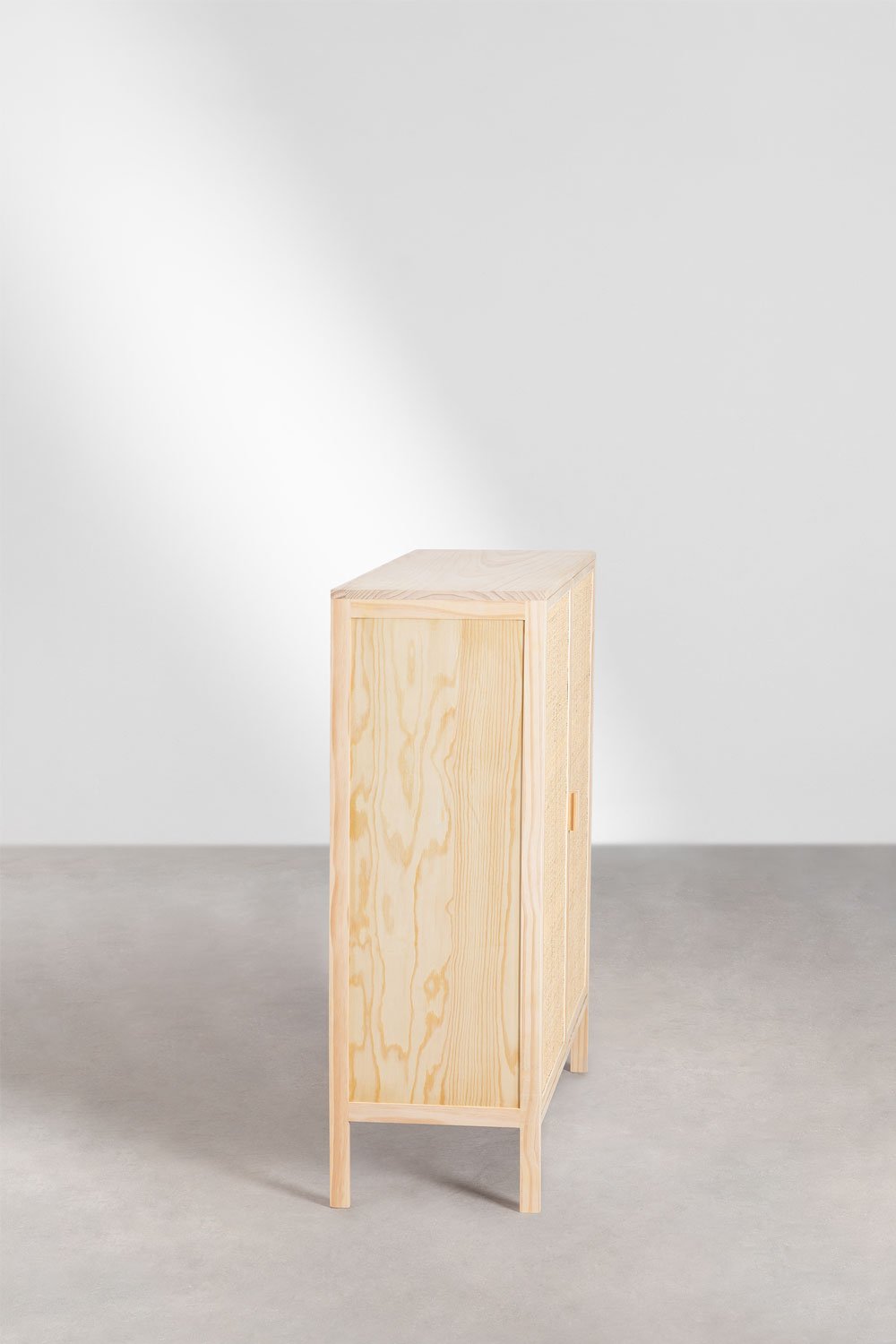 Credenza a 2 Ante in Rattan e Legno Reyna