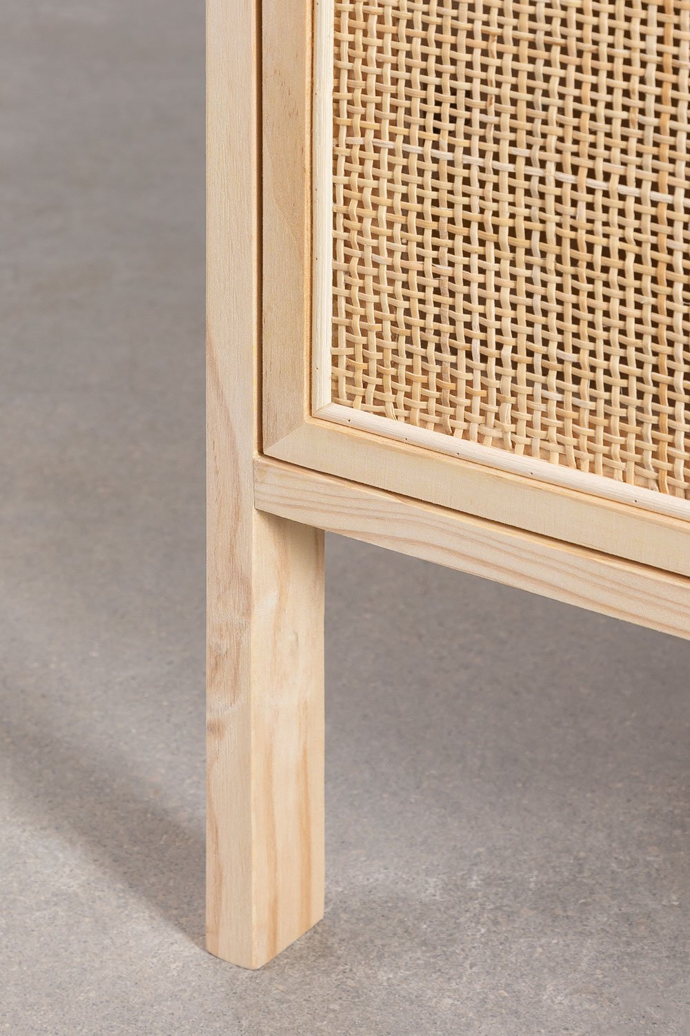 Credenza a 2 Ante in Rattan e Legno Reyna