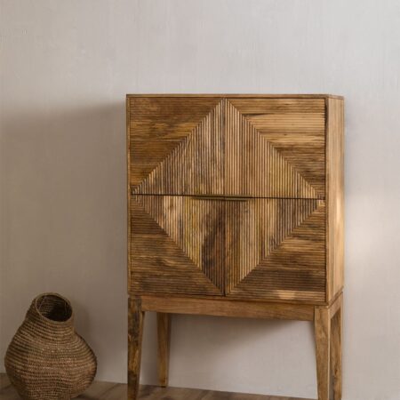 Credenza alta in legno di mango Baty Design