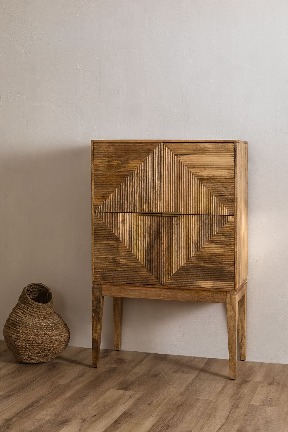 Credenza alta in legno di mango Baty Design