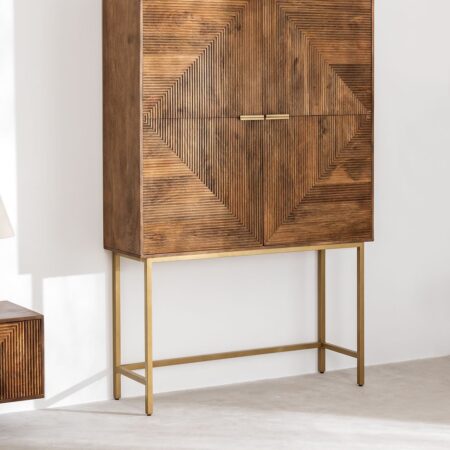 Credenza alta in legno di mango Baty