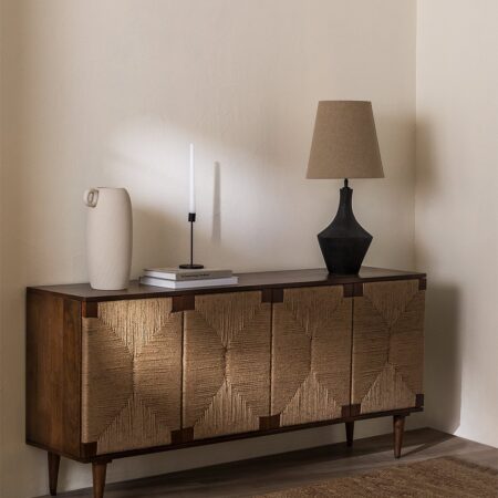 Credenza Evans in legno di mango e iuta