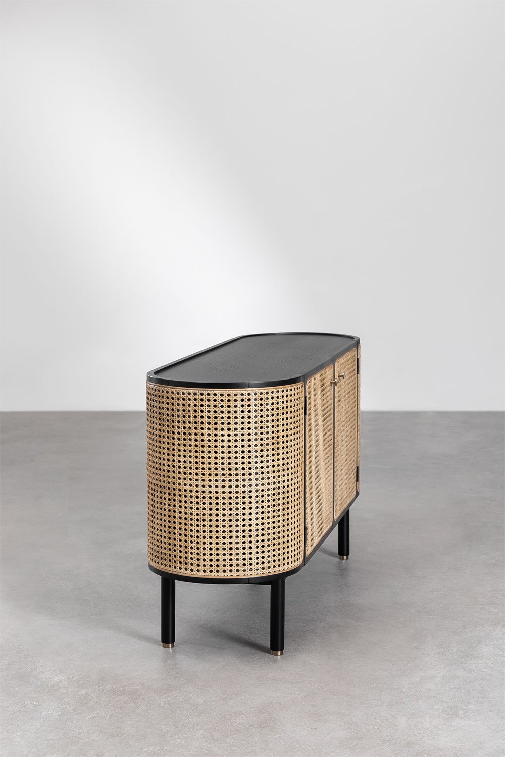 Credenza in rattan e legno Crawley