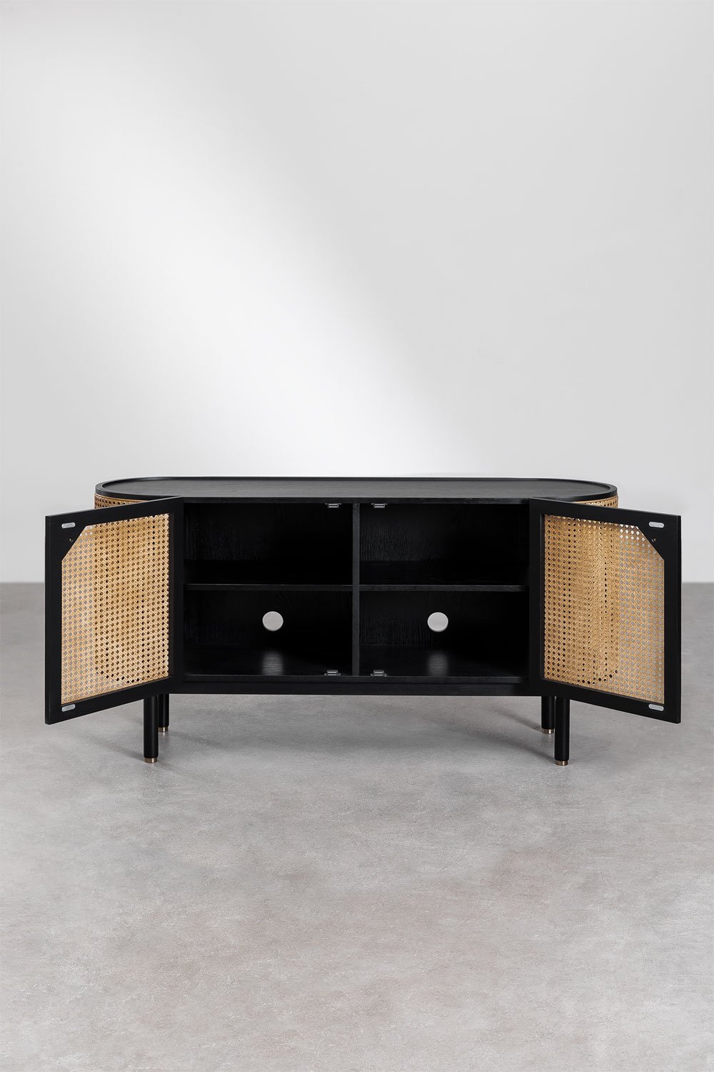 Credenza in rattan e legno Crawley