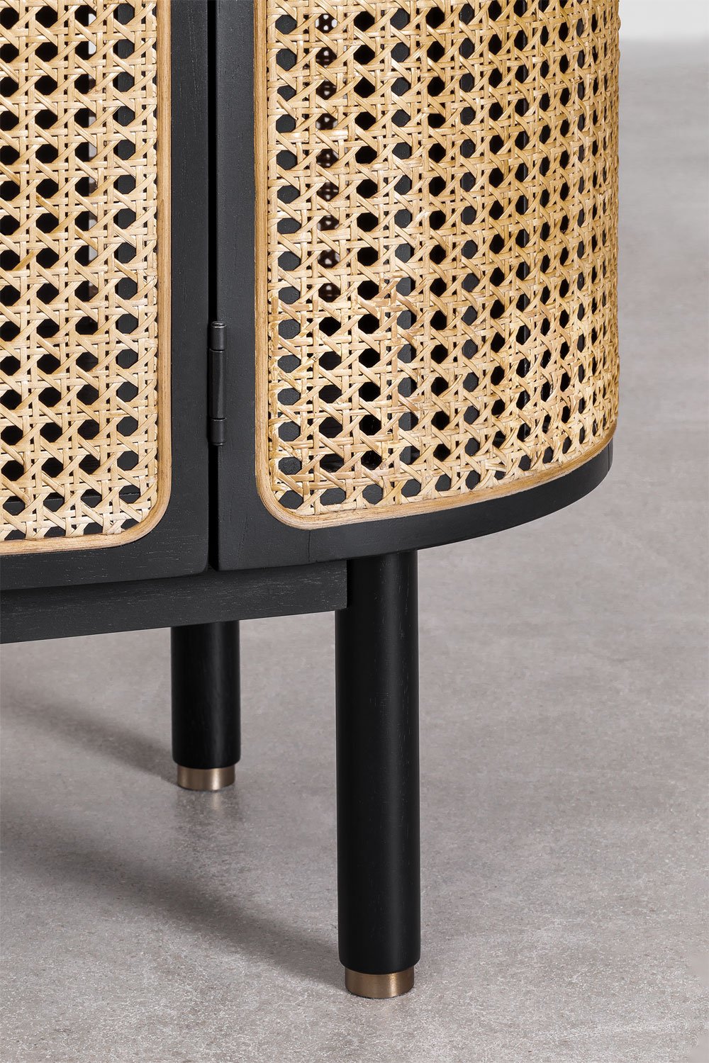 Credenza in rattan e legno Crawley