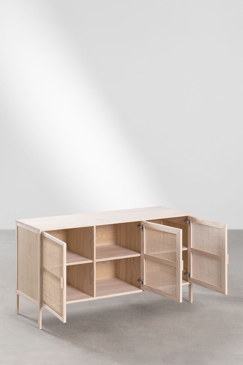 Credenza in rattan e legno Reyna