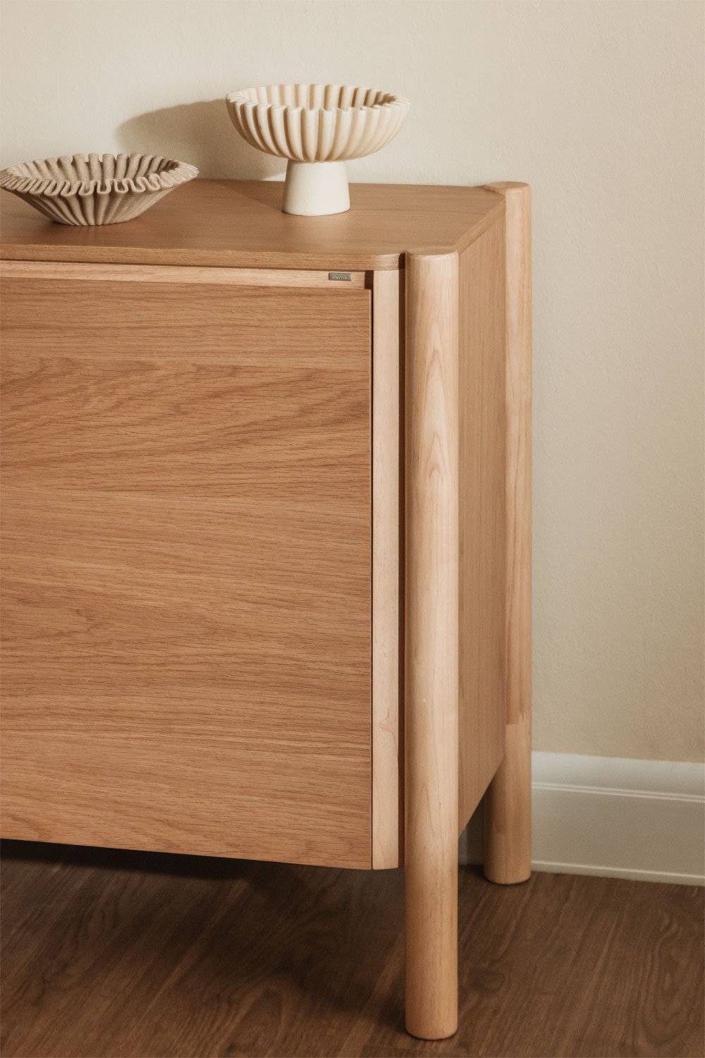 Credenza rettangolare 110x45 cm in MDF impiallacciato rovere Munden