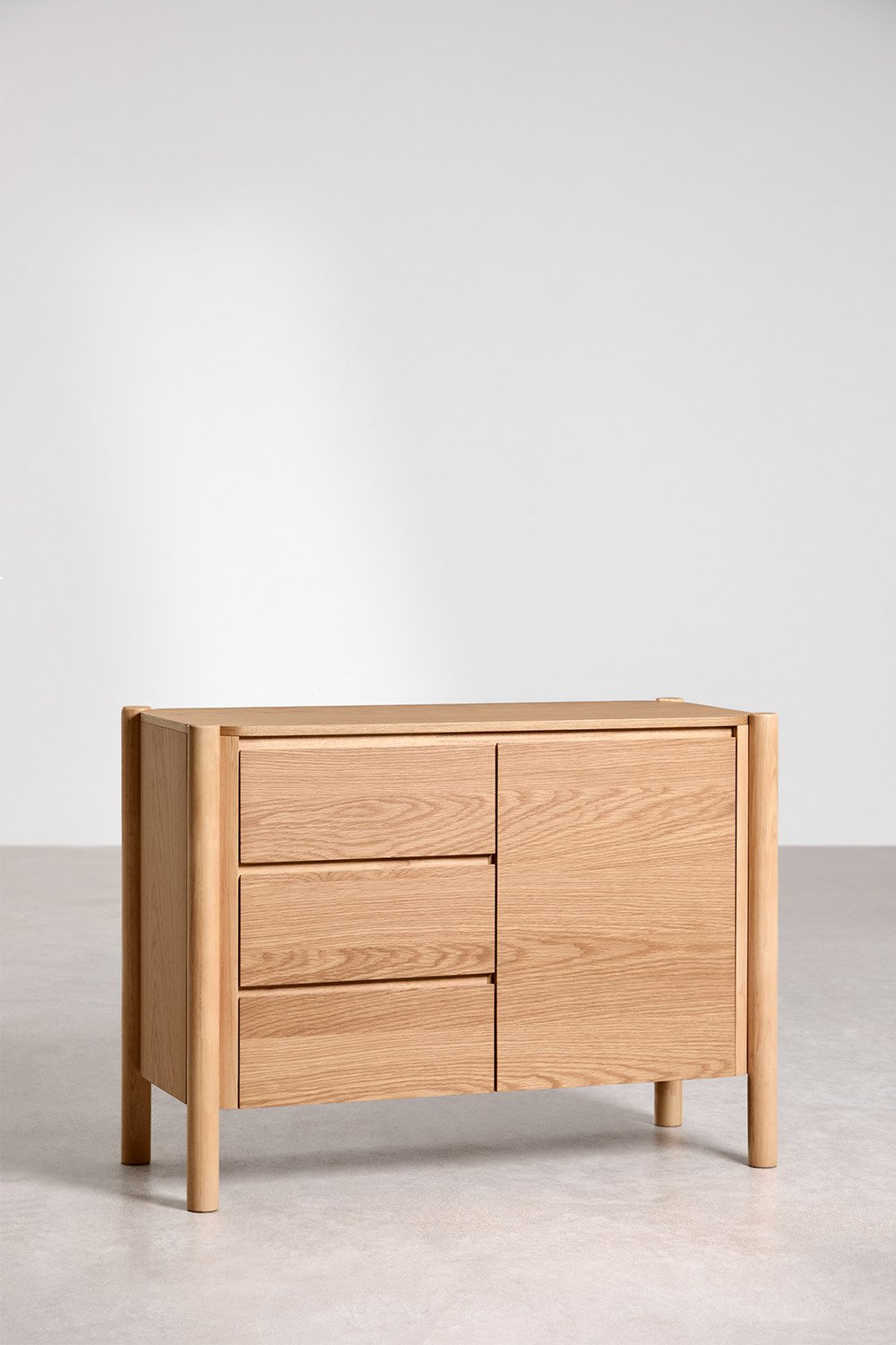 Credenza rettangolare 110x45 cm in MDF impiallacciato rovere Munden