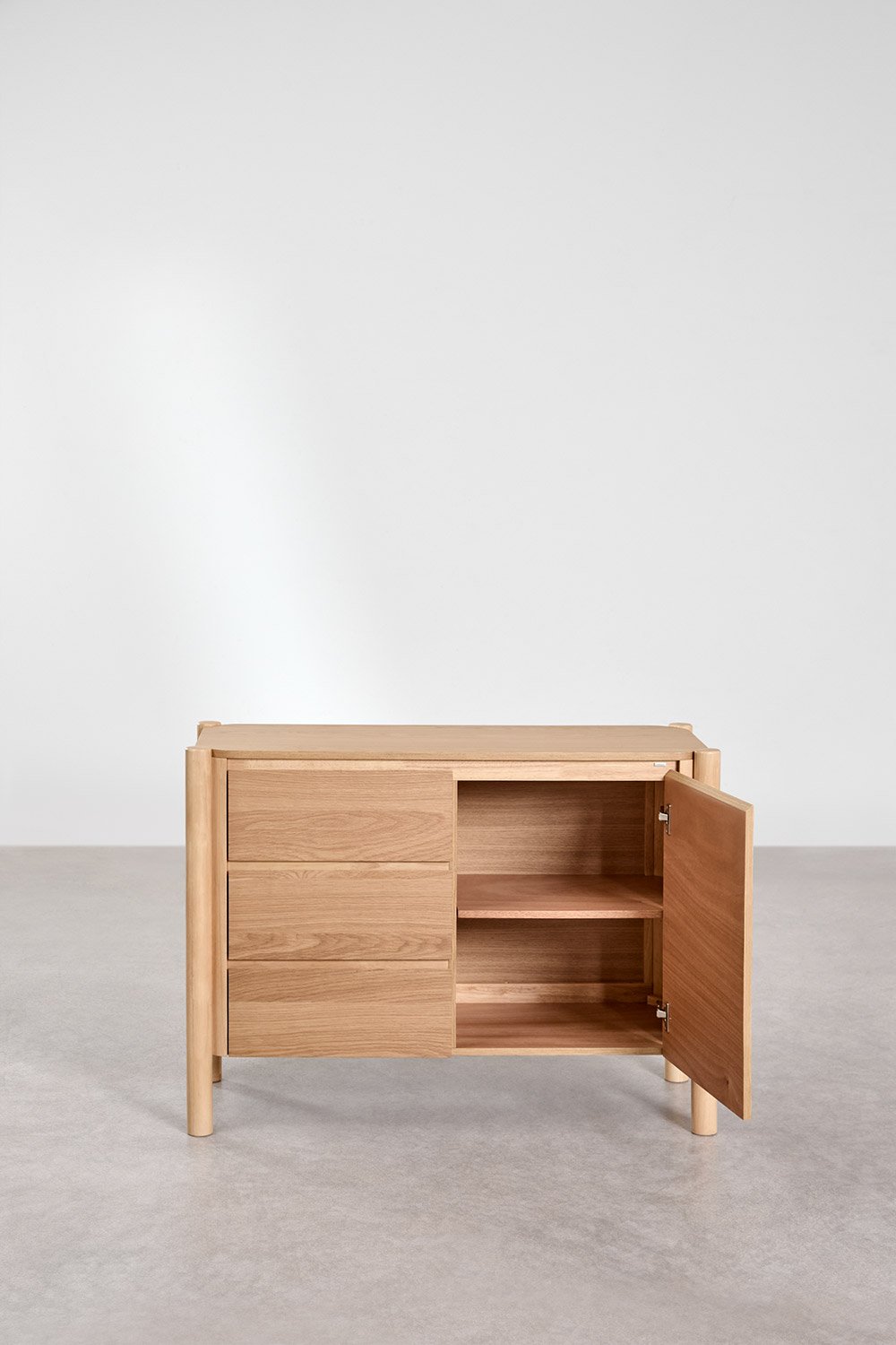 Credenza rettangolare 110x45 cm in MDF impiallacciato rovere Munden